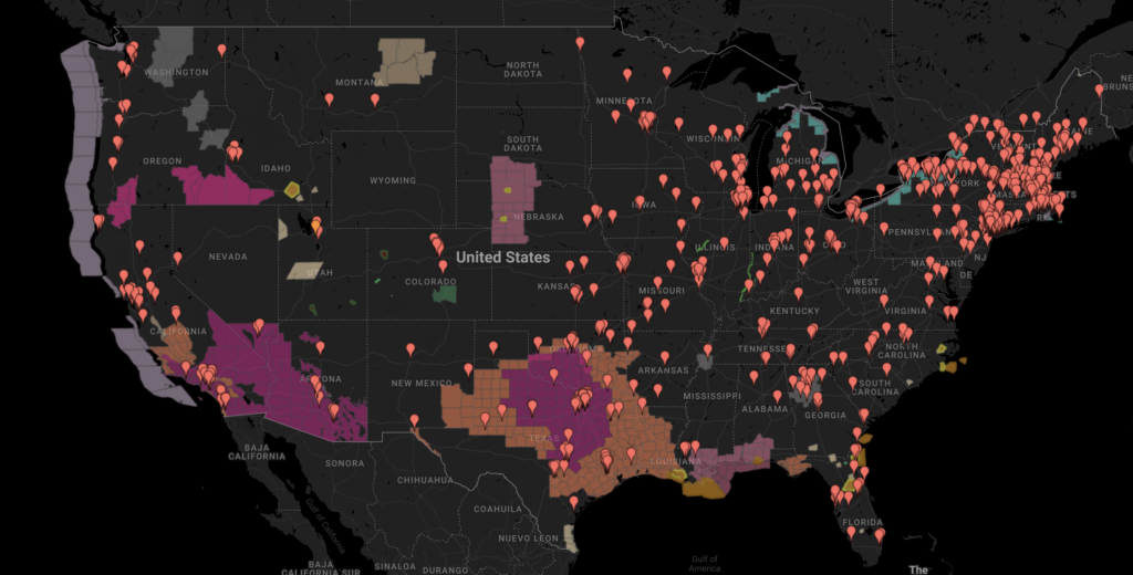 Live Weather Hazards Map of the US in ZeeMaps