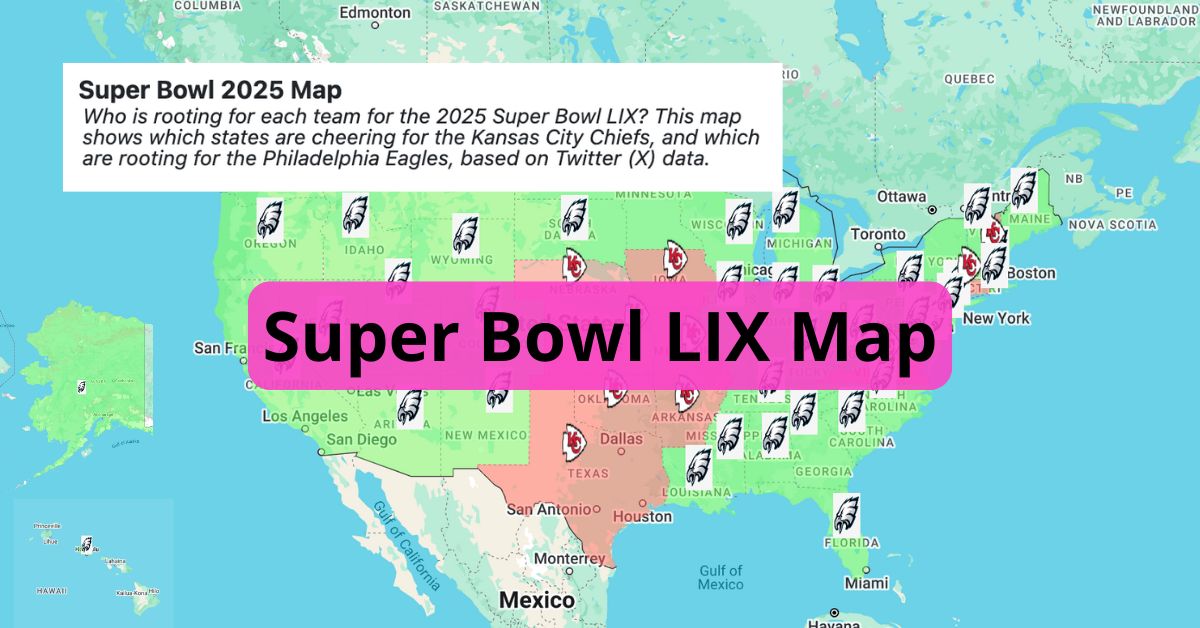 Super Bowl LIX Map Who is America Rooting For? Gallery