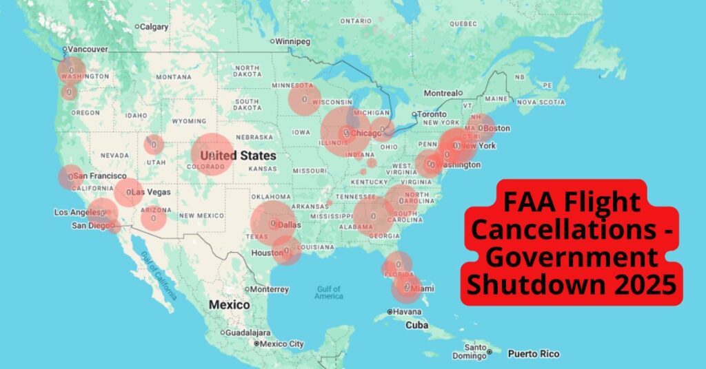 FAA flight cancellations map 2025