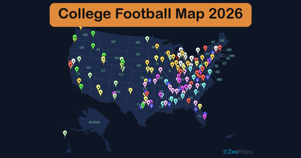 College Football Map 2026