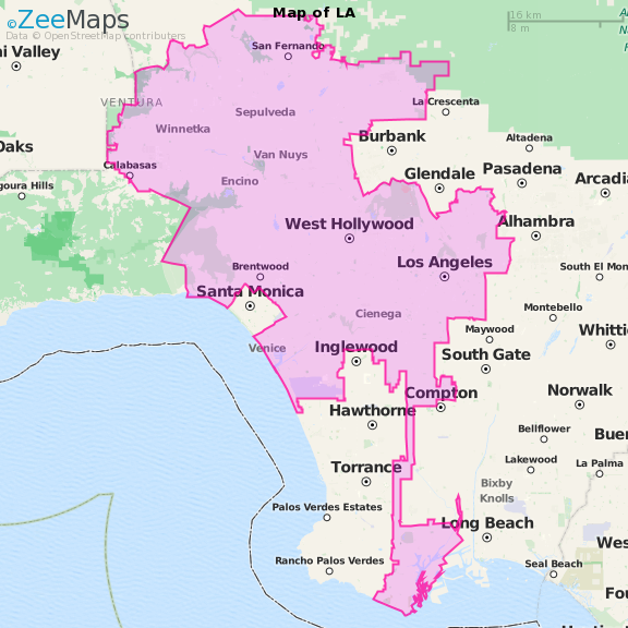 Los Angeles City Limits Map - World Map